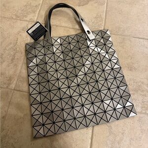Issey Miyake Black and Silver Geometric Bag